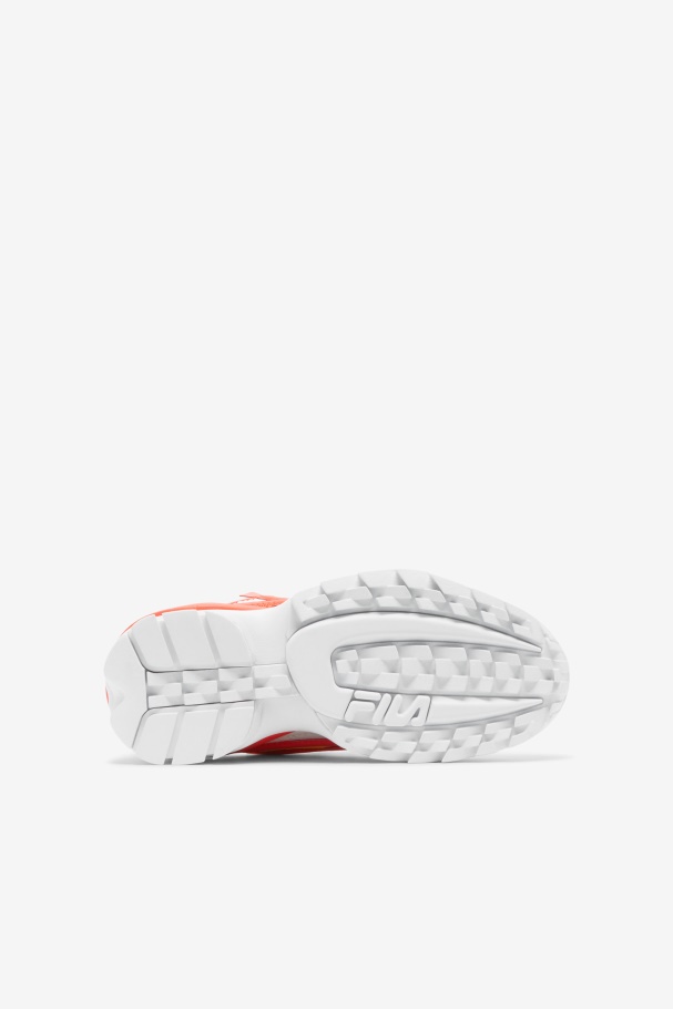 Big Kids\' Disruptor 2 Exp Fila UK White/Fiery Coral/Yellow