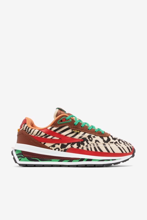 Sequoia/Red/Seedpearl Men's Renno Animal Fila UK