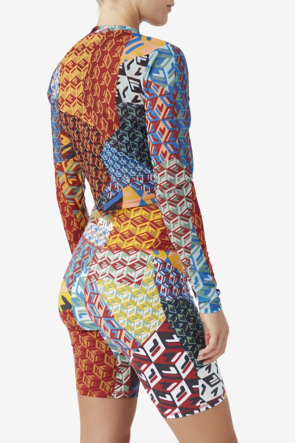 Birdy Long Sleeve Top Ocean/Yellow/Whitee Fila UK
