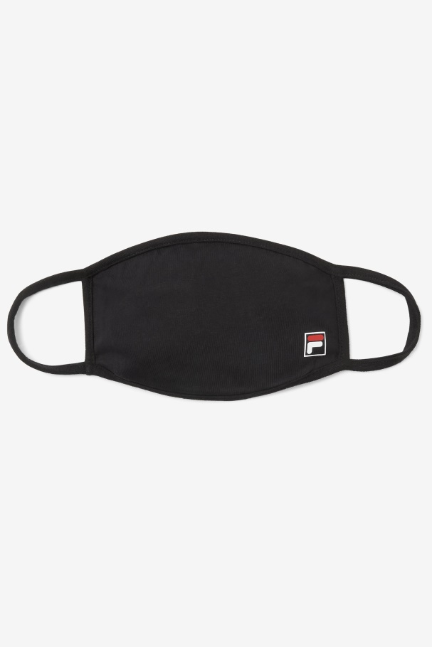 Black Fila UK F-Box Logo Face Mask in Black