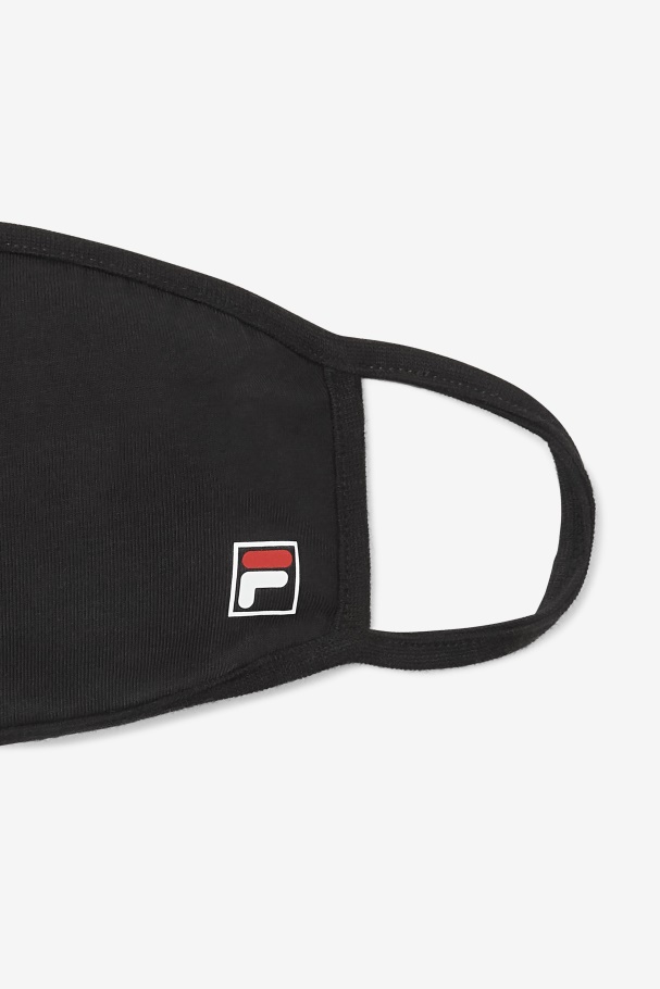 Black Fila UK F-Box Logo Face Mask in Black