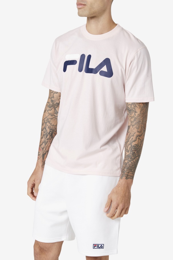 Men\'s Eagle Tee Pink/Navy/White Fila UK