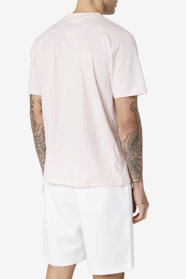 Men\'s Eagle Tee Pink/Navy/White Fila UK