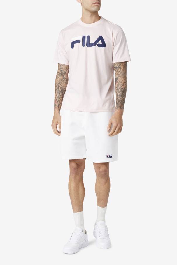 Men\'s Eagle Tee Pink/Navy/White Fila UK
