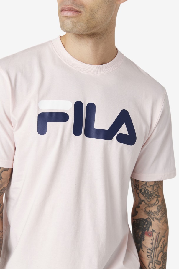 Men\'s Eagle Tee Pink/Navy/White Fila UK