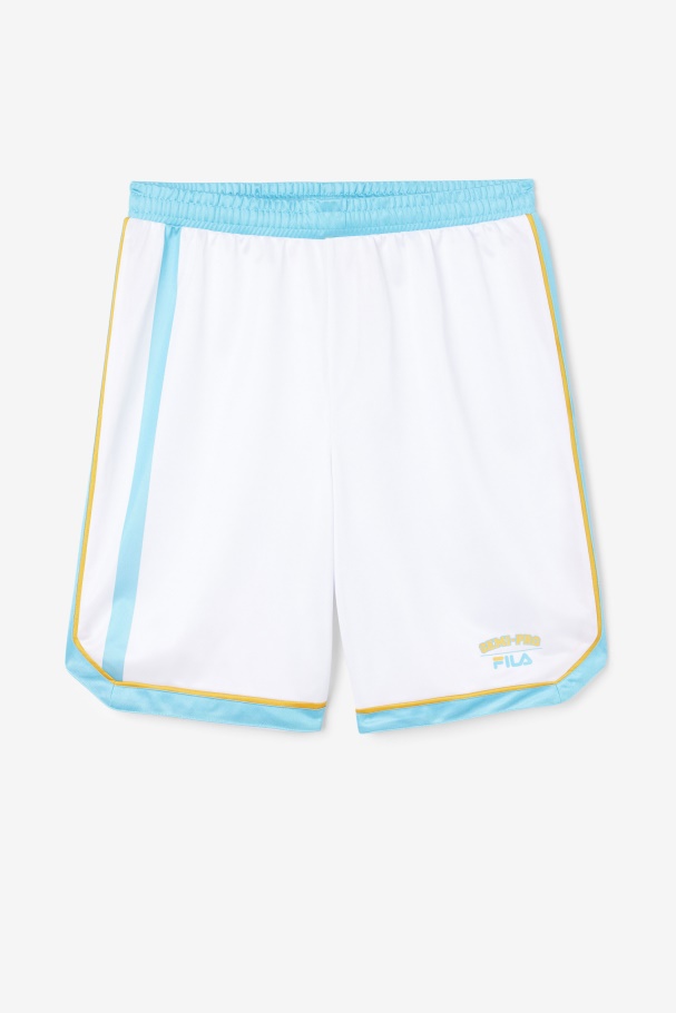 Fila UK White/Blue/Radient Yellow Semi-Pro Basketball Short