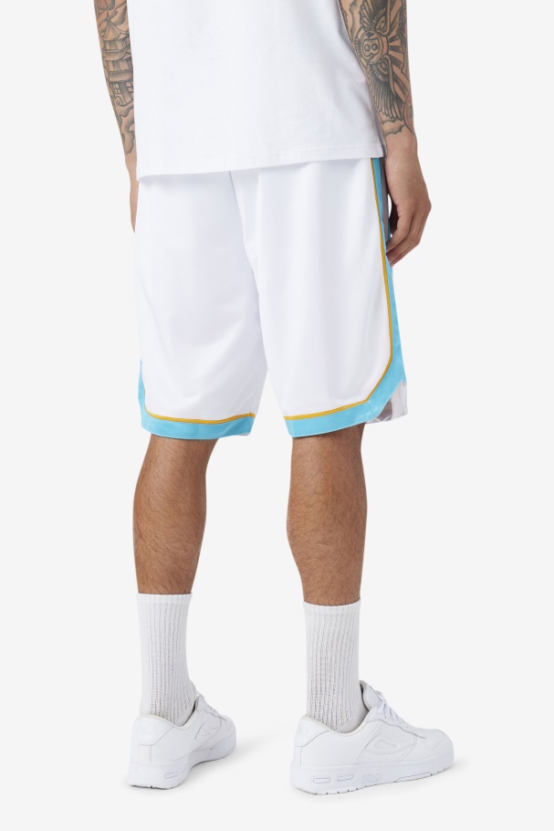 Fila UK White/Blue/Radient Yellow Semi-Pro Basketball Short