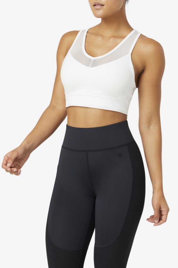 White Fila UK Uplift Racerback Bra Top