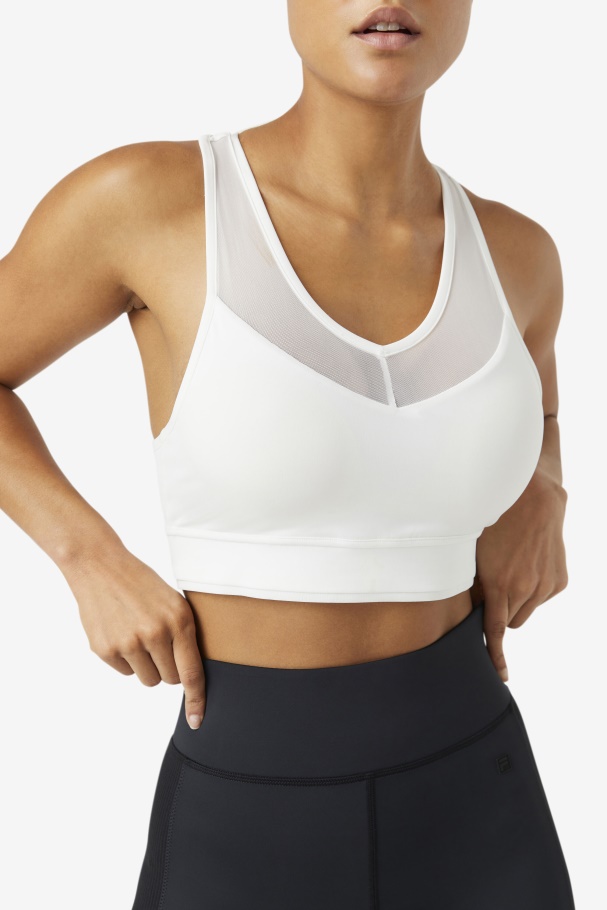 White Fila UK Uplift Racerback Bra Top