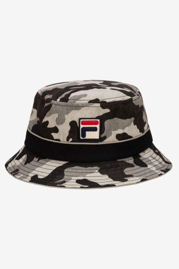 Camo Bucket Hat Black Camo Fila UK
