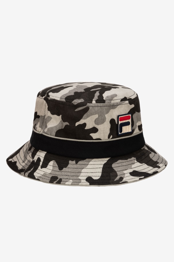 Camo Bucket Hat Black Camo Fila UK