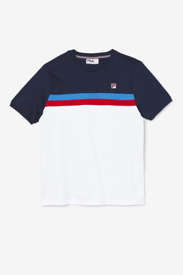 White/Navy/Strong Blue/Red Exempt Crew Fila UK