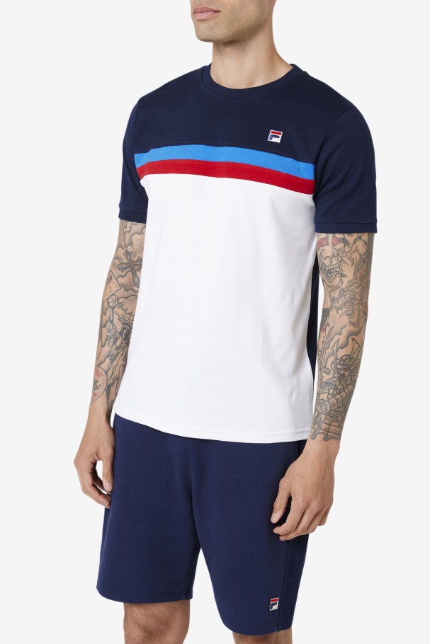 White/Navy/Strong Blue/Red Exempt Crew Fila UK