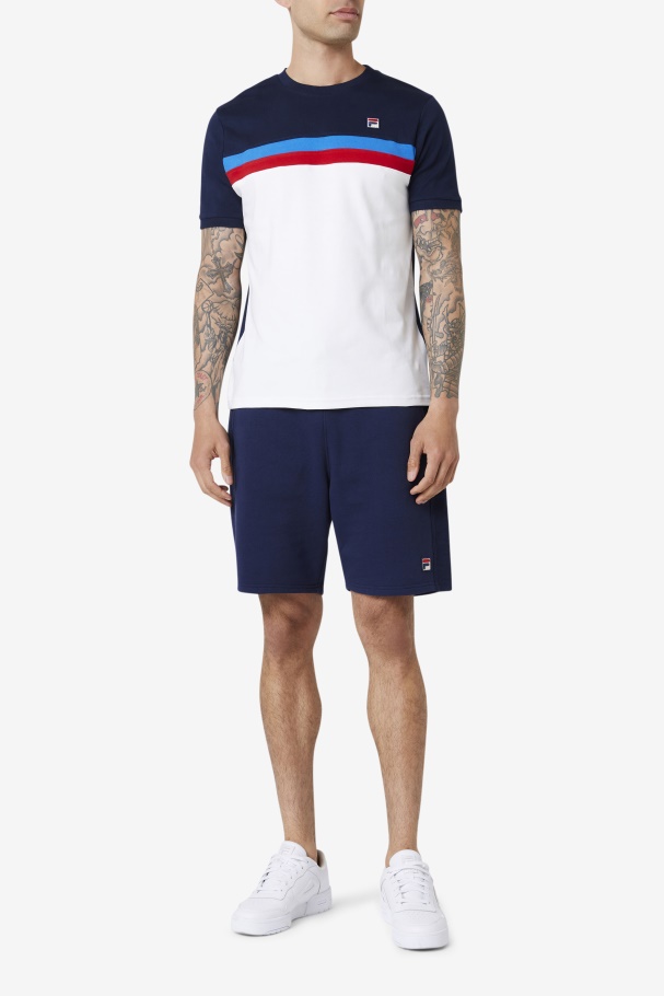White/Navy/Strong Blue/Red Exempt Crew Fila UK