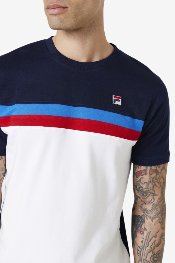 White/Navy/Strong Blue/Red Exempt Crew Fila UK