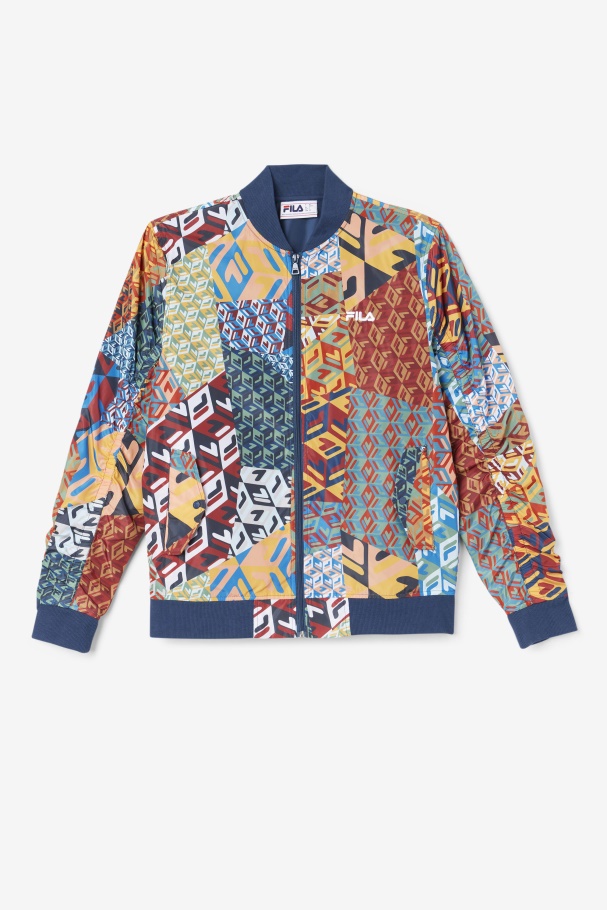 Mav Bomber Jacket Ocean/Yellow/White Fila UK