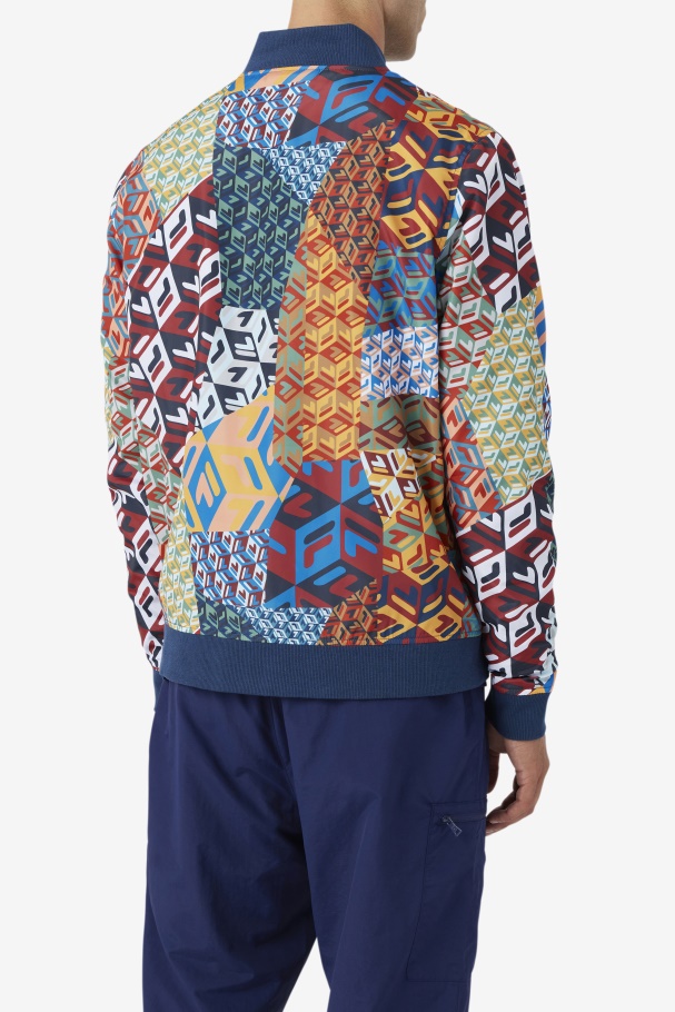 Mav Bomber Jacket Ocean/Yellow/White Fila UK