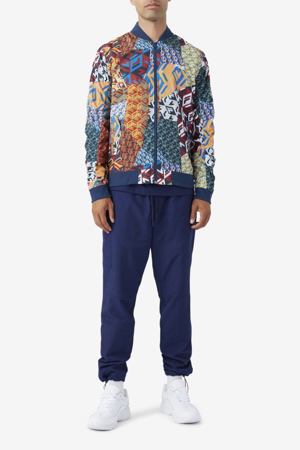 Mav Bomber Jacket Ocean/Yellow/White Fila UK