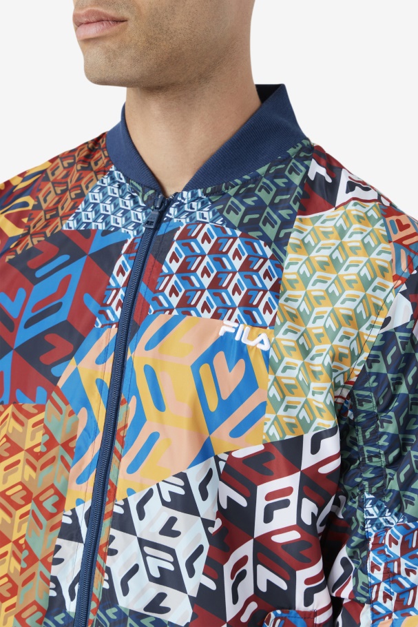 Mav Bomber Jacket Ocean/Yellow/White Fila UK