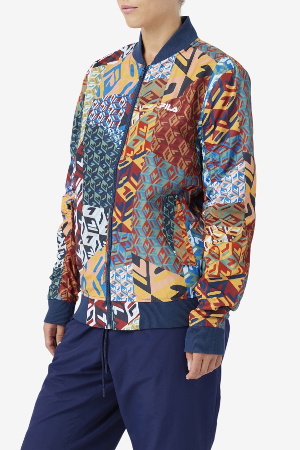 Mav Bomber Jacket Ocean/Yellow/White Fila UK