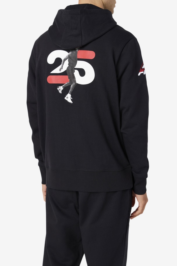 Grant Hill Lazarus Hoodie Black Fila UK