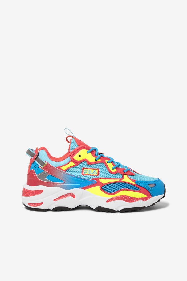 Women\'s Ray Tracer Apex Fila UK Bluefish/Yellow/Fiery Coral
