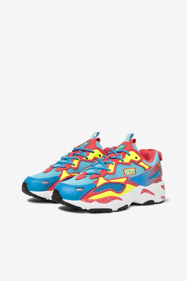 Women\'s Ray Tracer Apex Fila UK Bluefish/Yellow/Fiery Coral