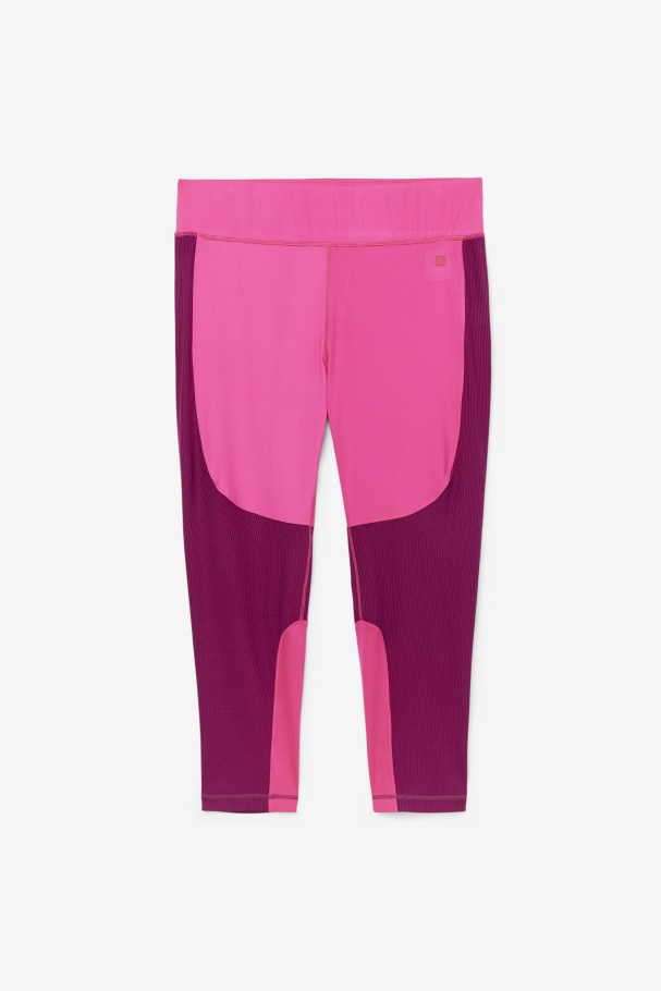 Forza Textured Long Legging Bright Pink/Magenta Purple Fila UK
