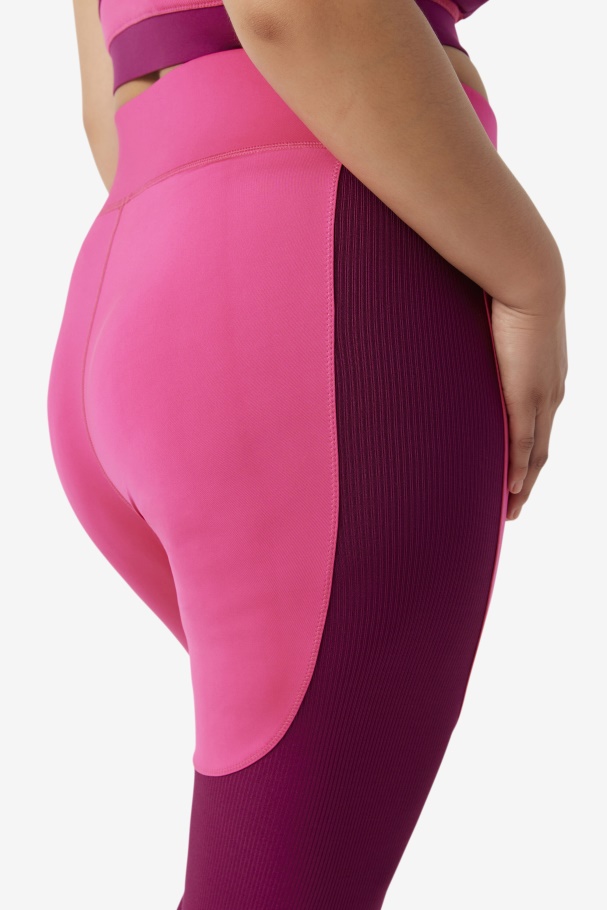 Forza Textured Long Legging Bright Pink/Magenta Purple Fila UK