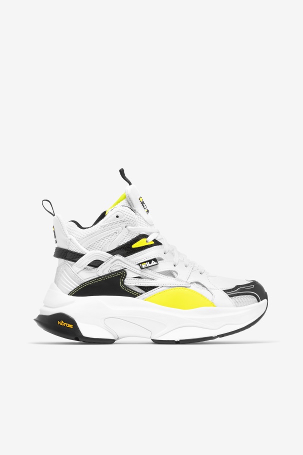 Fila UK Women's Hallasan Mid Premium White/Black/Lemon Tonic