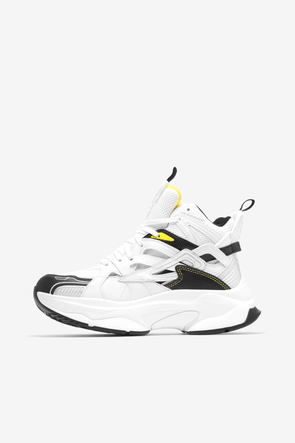 Fila UK Women\'s Hallasan Mid Premium White/Black/Lemon Tonic