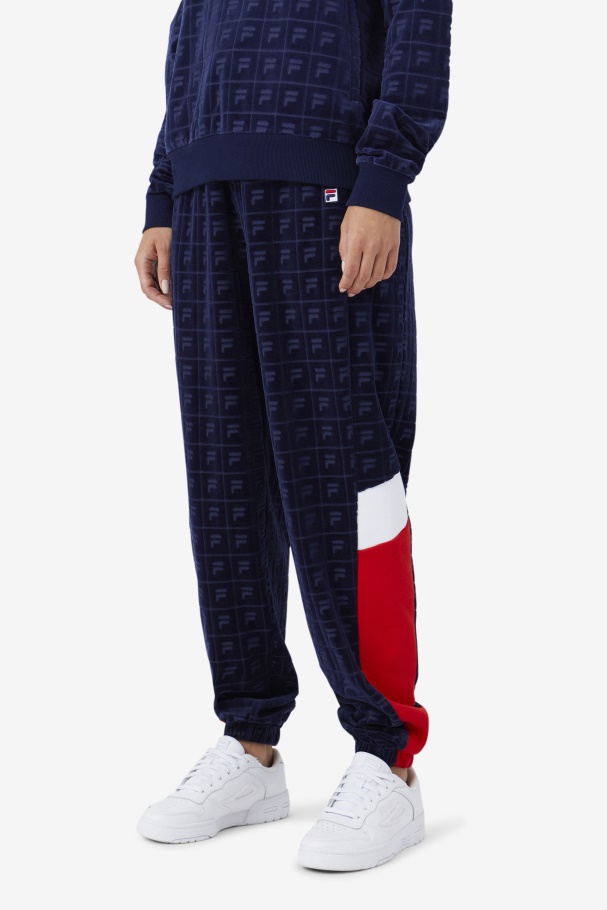 Navy/Red/White Helen Velour Jogger Fila UK