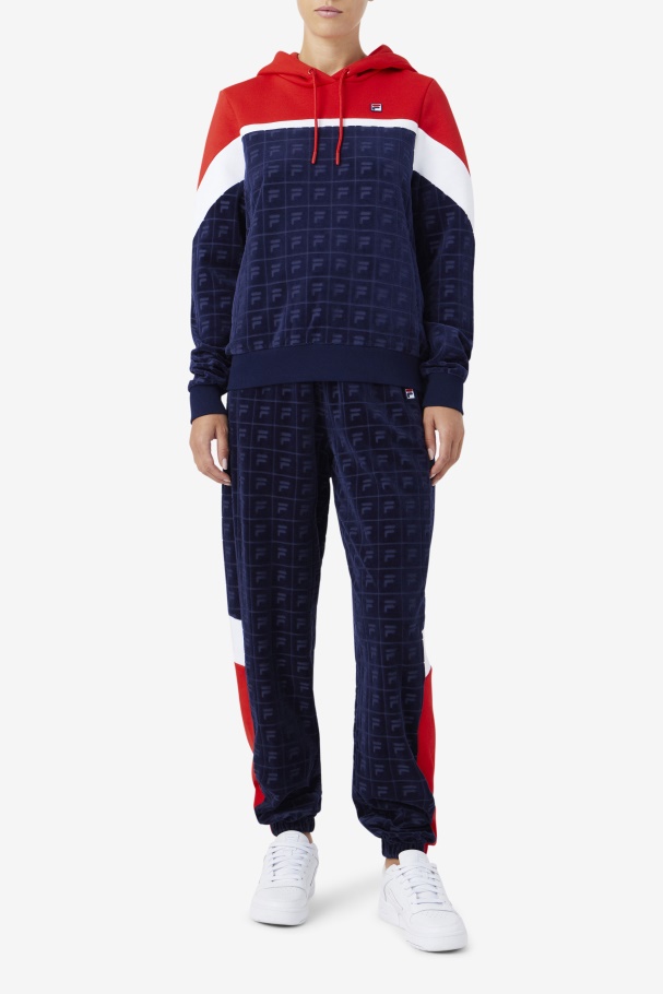 Navy/Red/White Helen Velour Jogger Fila UK