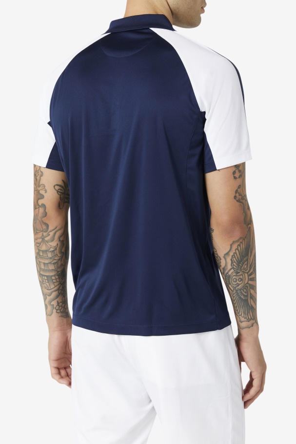 Pickleball Polo Navy/White Fila UK
