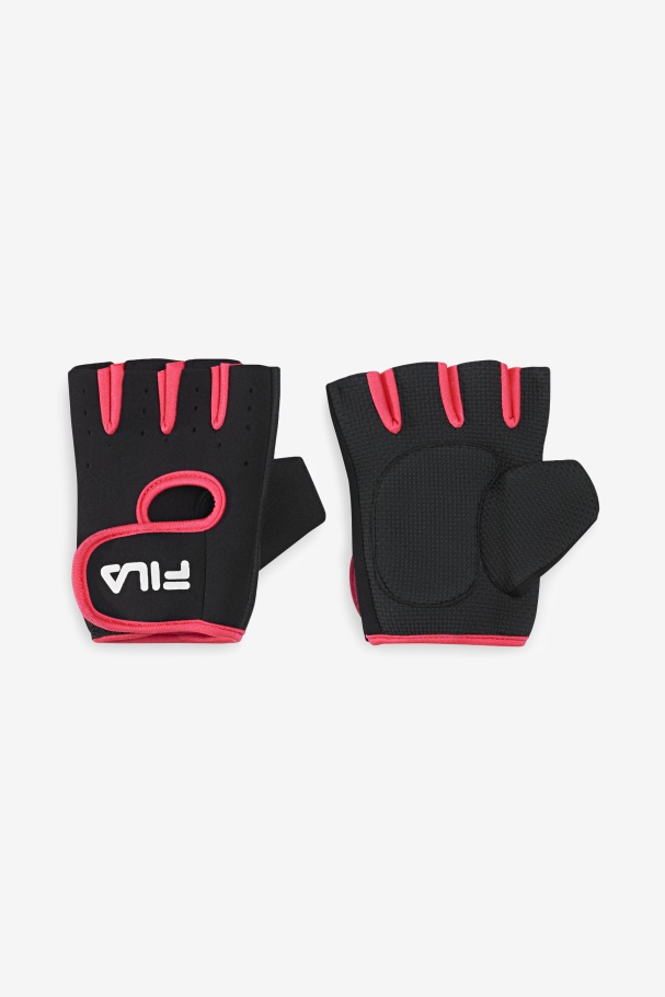 Fila UK Black/Pink Women's Fitness Gloves S/M