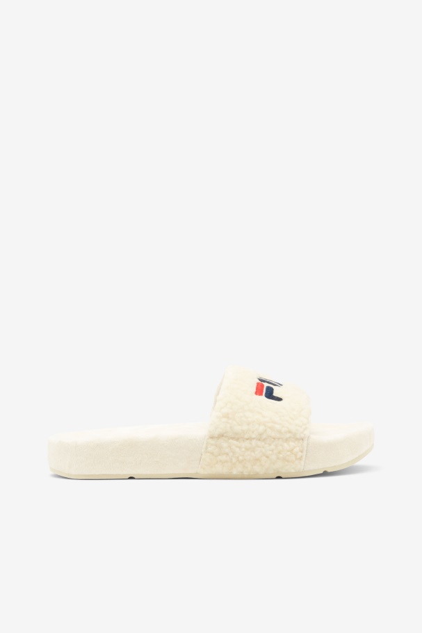 Cream/Navy/Red Fila UK Women's Fuzzy Drifter