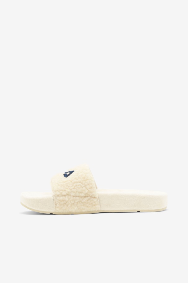 Cream/Navy/Red Fila UK Women\'s Fuzzy Drifter