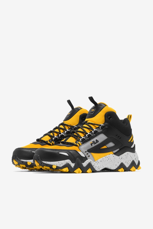 Men\'s Oakmont Tr Mid Fila UK Gold/Black/Glacier Gray