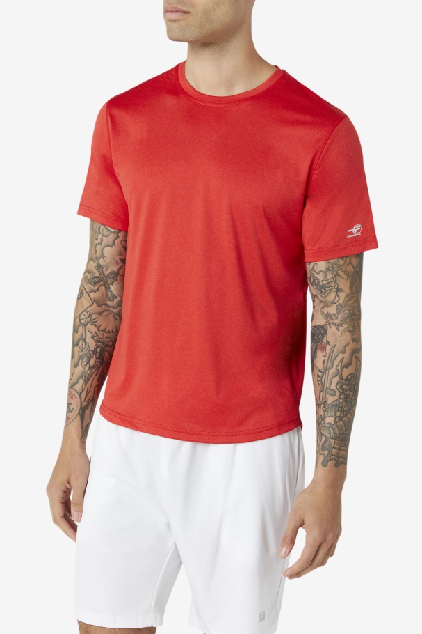 Fila UK Red Pickleball Scallop Hem Crew
