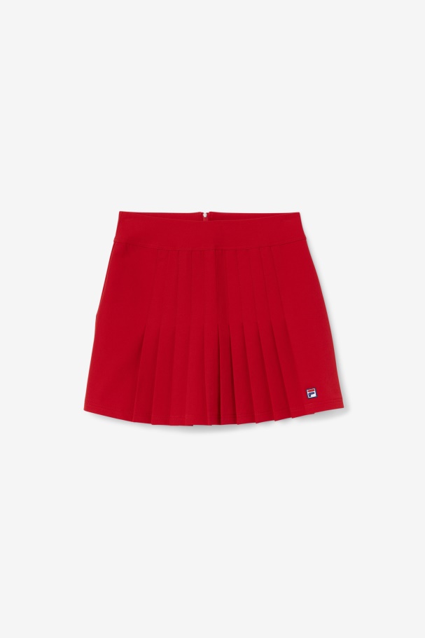 Red Amy Pleated Skirt Fila UK