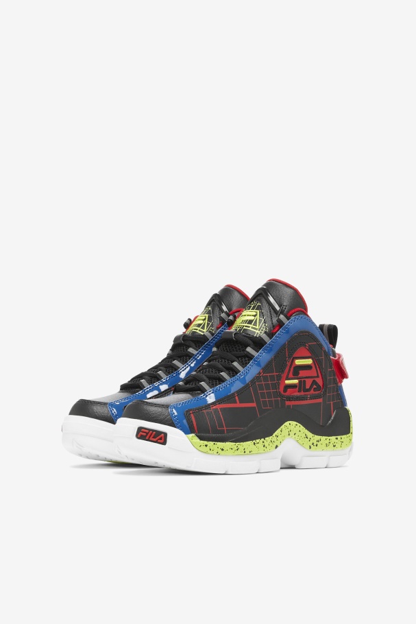 Big Kids\' Grant Hill 2 Black/Blue/Red Fila UK