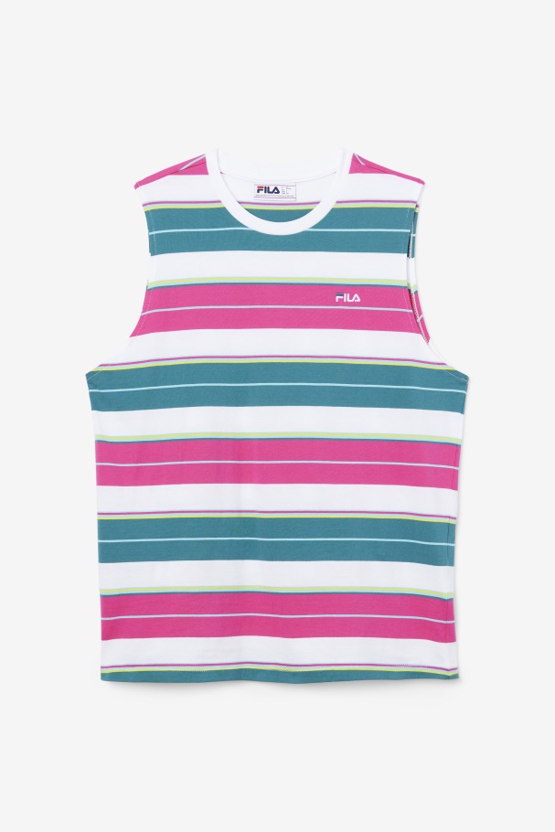 White/Purple/Bayou Sandu Sleeveless Tee Fila UK