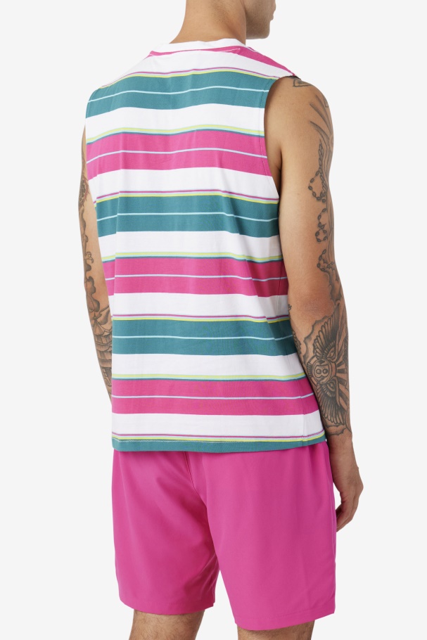 White/Purple/Bayou Sandu Sleeveless Tee Fila UK