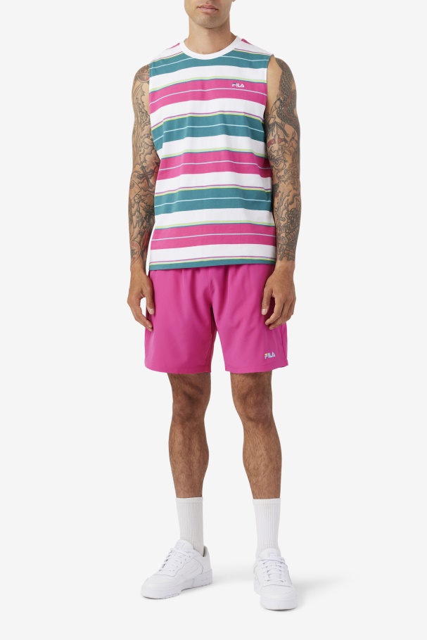 White/Purple/Bayou Sandu Sleeveless Tee Fila UK