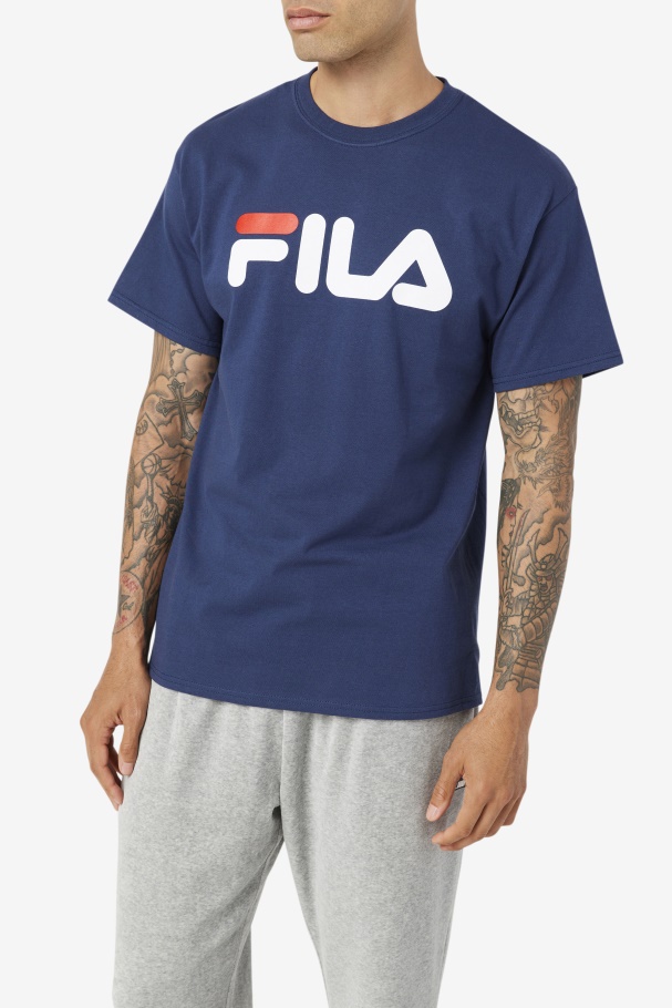 Navy/White/Red Men\'s Logo Tee Fila UK