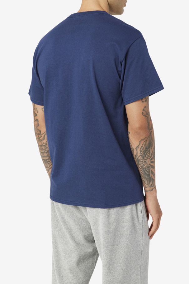 Navy/White/Red Men\'s Logo Tee Fila UK