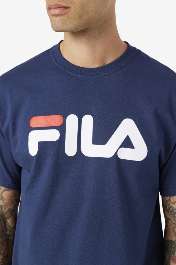 Navy/White/Red Men\'s Logo Tee Fila UK