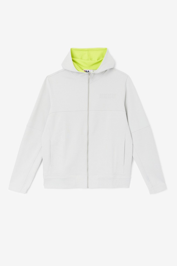 Kayra Full Zip Hoodie Fila UK Stone/Lime Punch