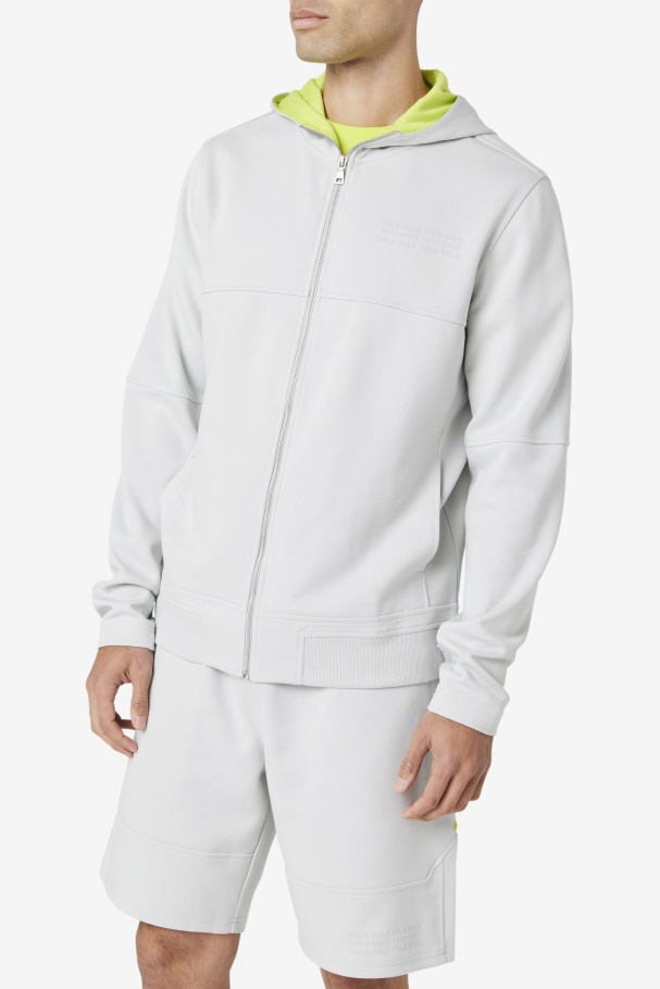 Kayra Full Zip Hoodie Fila UK Stone/Lime Punch