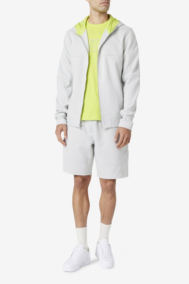 Kayra Full Zip Hoodie Fila UK Stone/Lime Punch